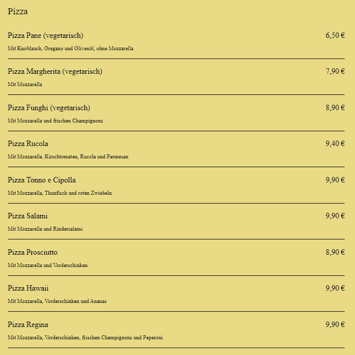 Speisekarte photo 3