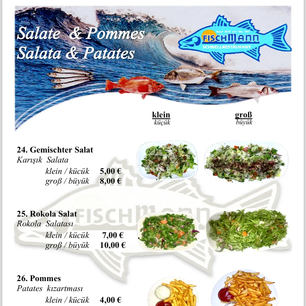 Speisekarte, Fischmann