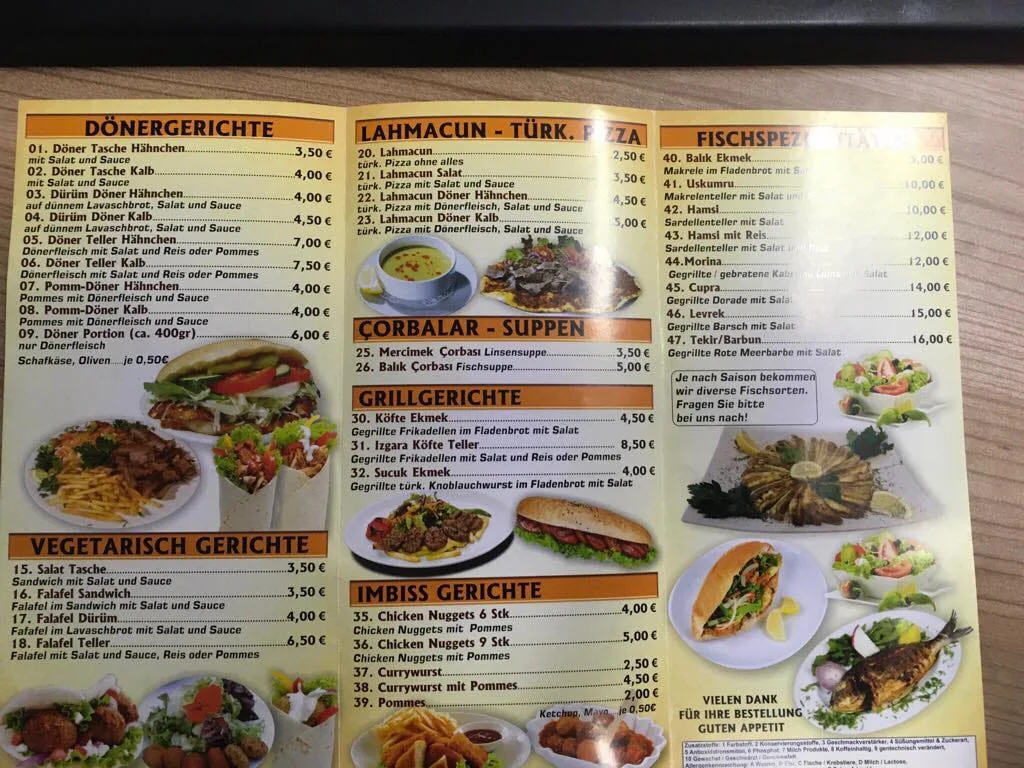 Speisekarte, Karadeniz Grill