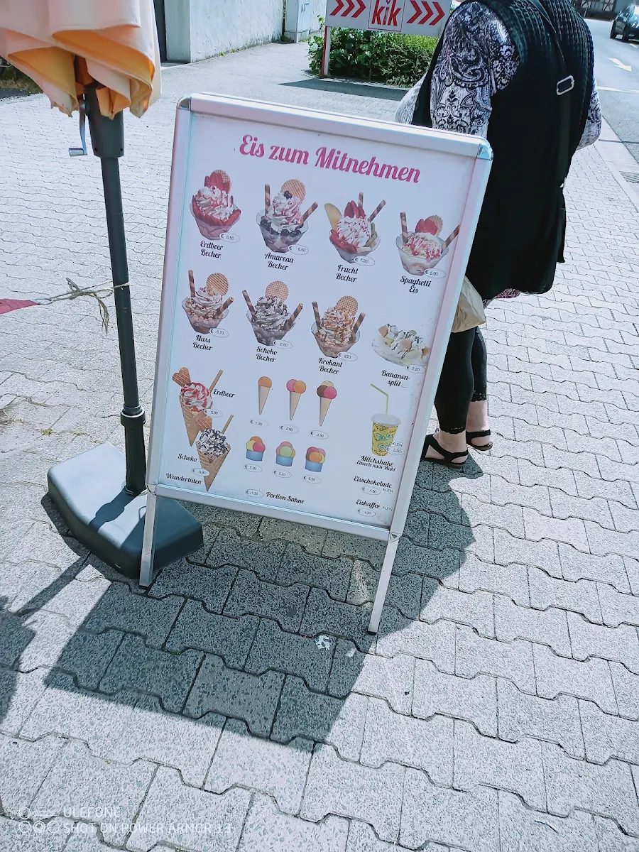 Speisekarte, Eiscafé Jolly