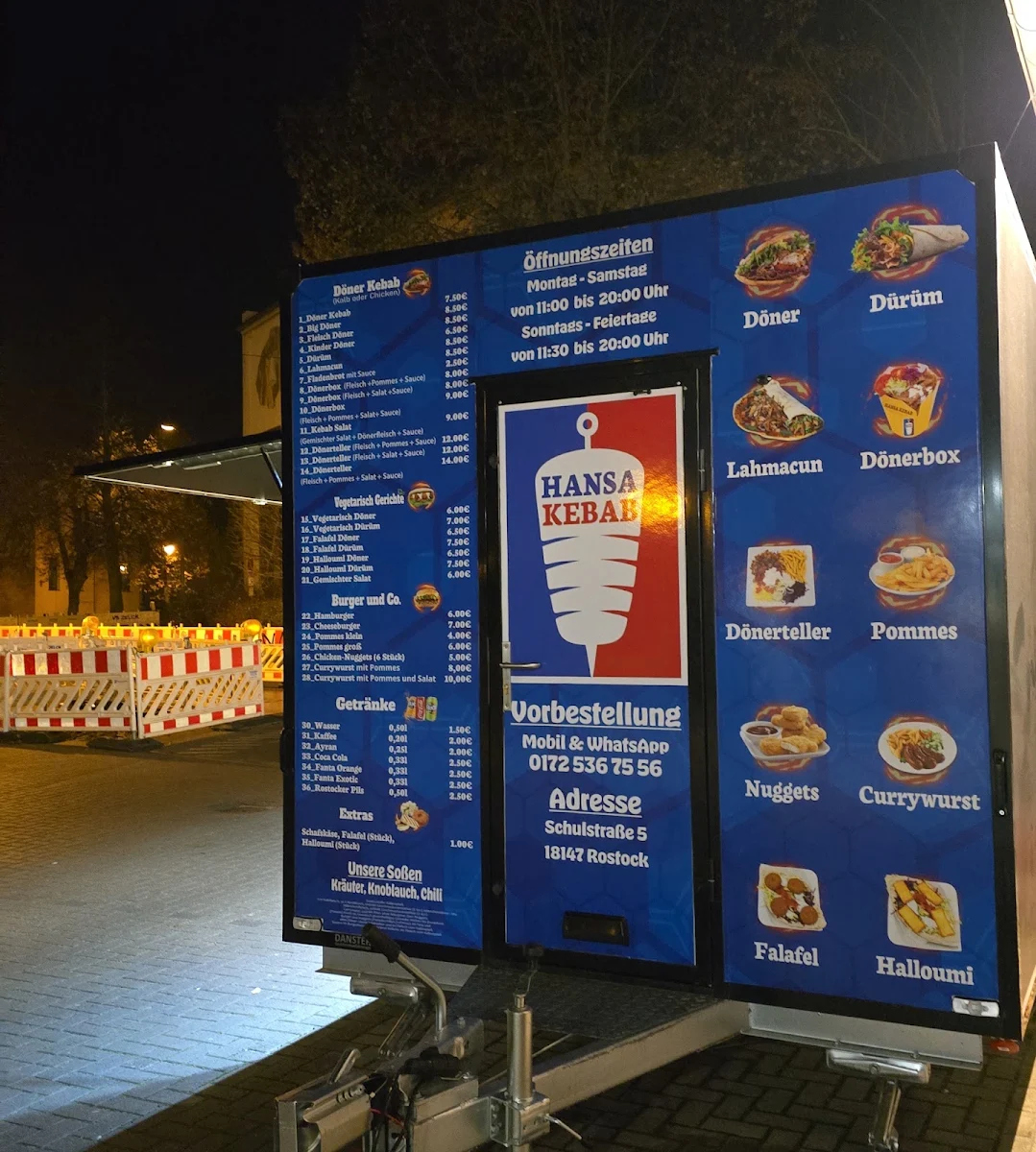 Speisekarte, Hansa Kebab (Gehlsdorf)