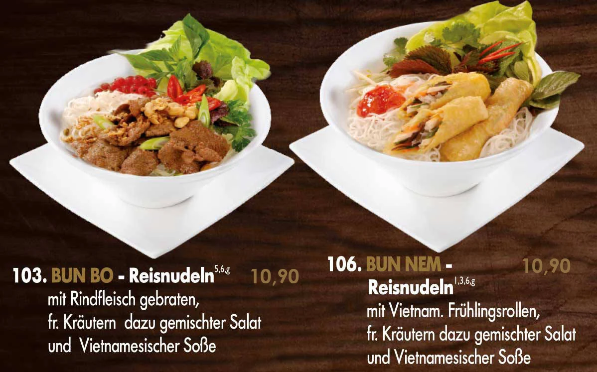 Speisekarte, Restaurant Vietnam Gourmet