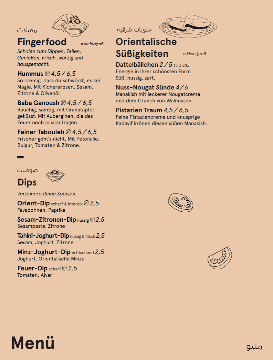 Speisekarte, elbēn an der Wolbecker