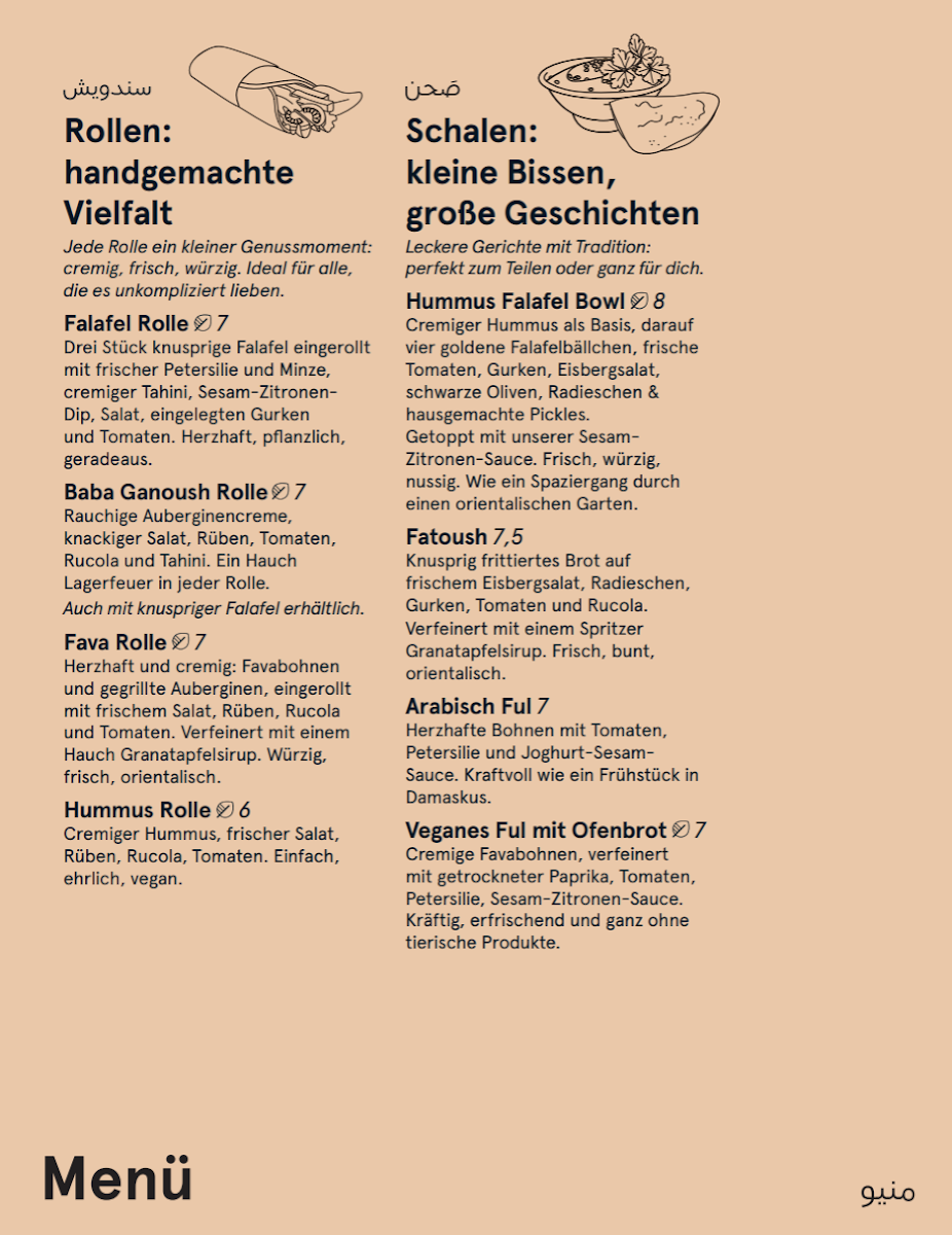 Speisekarte, elbēn an der Wolbecker