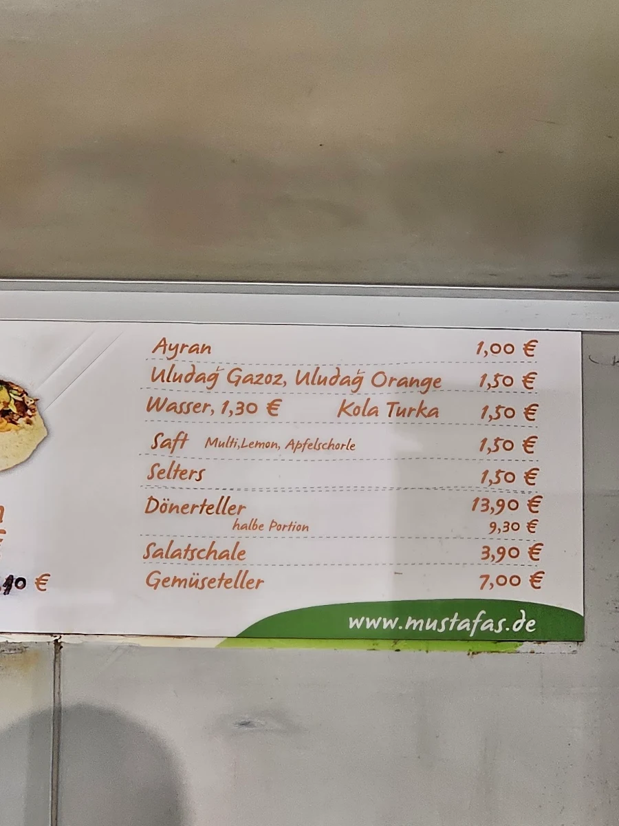 Speisekarte, Mustafa's Gemüse Kebap