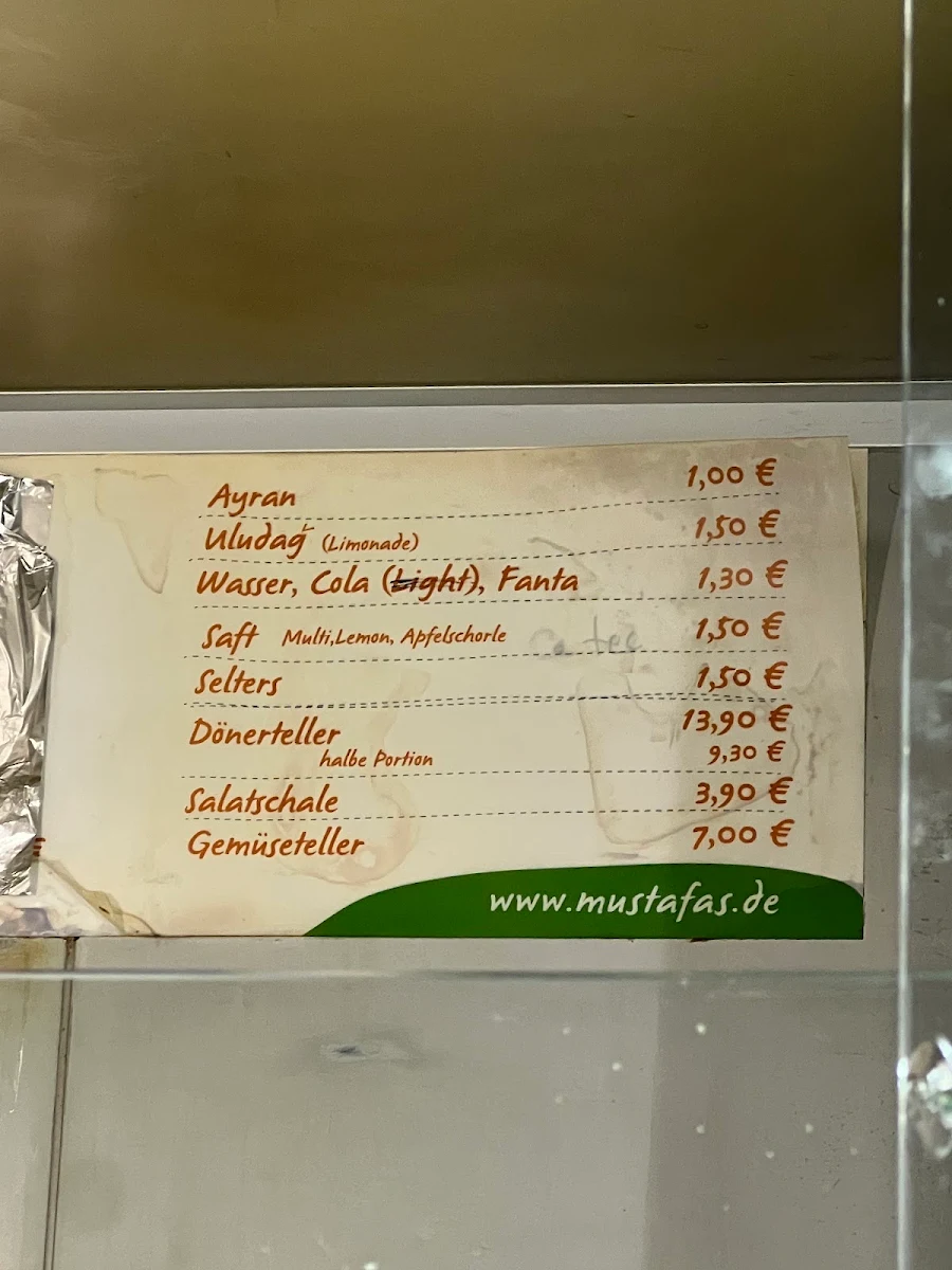 Speisekarte, Mustafa's Gemüse Kebap