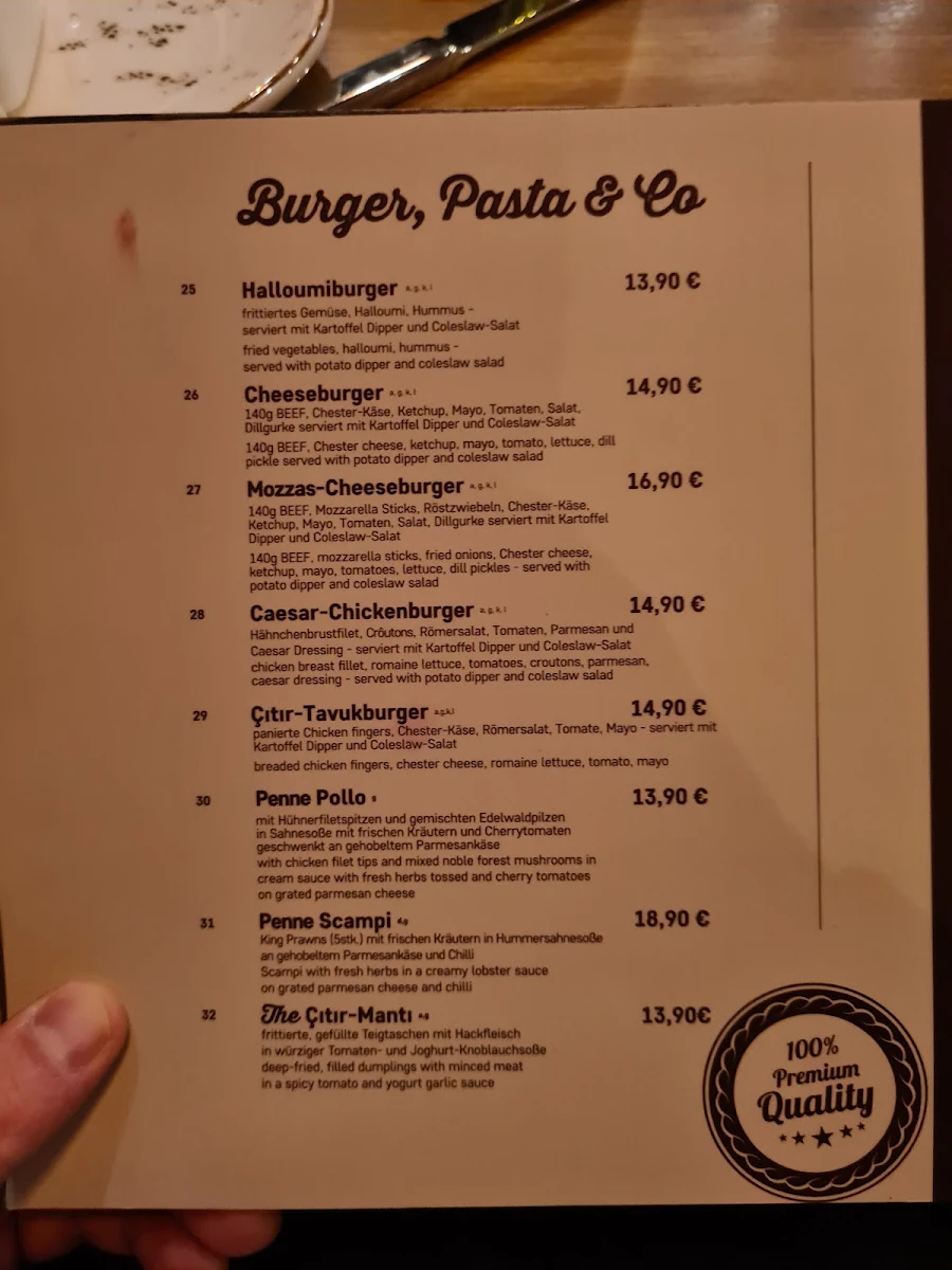 Speisekarte, The MyMoon Restaurant & Lounge