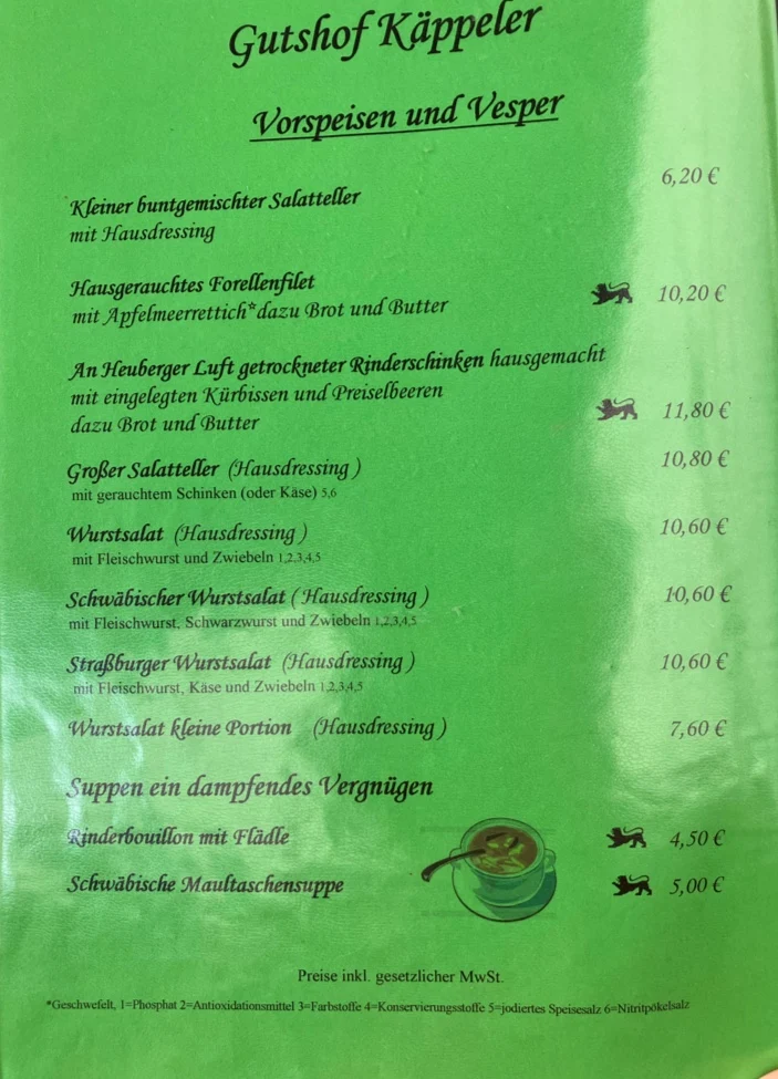 Speisekarte photo 2