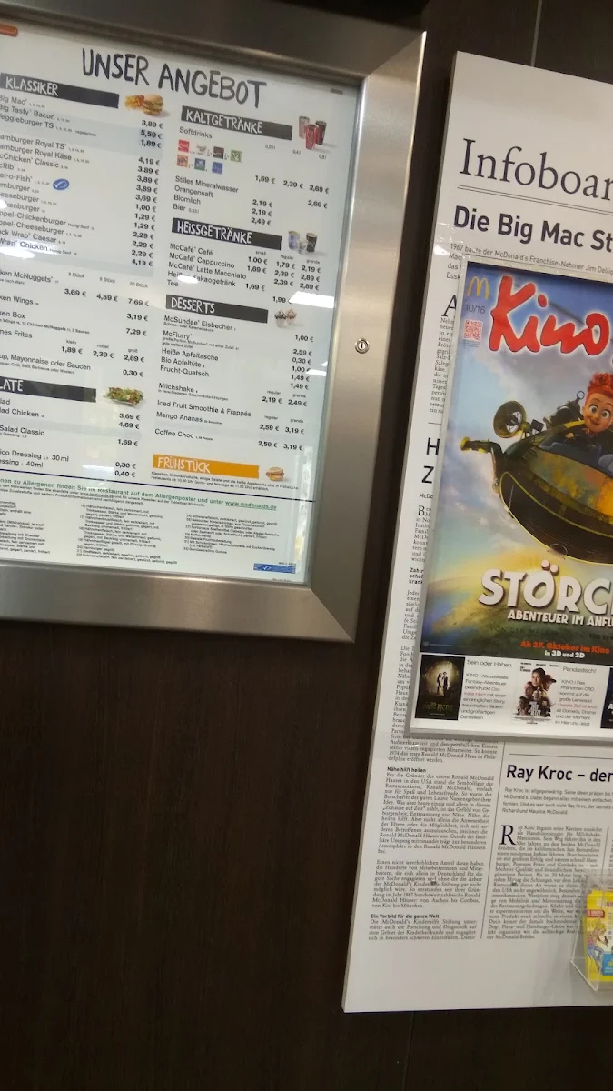 Speisekarte, McDonald's
