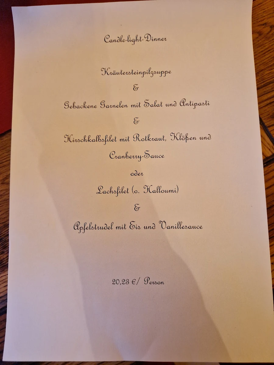 Speisekarte, Müggenbusch