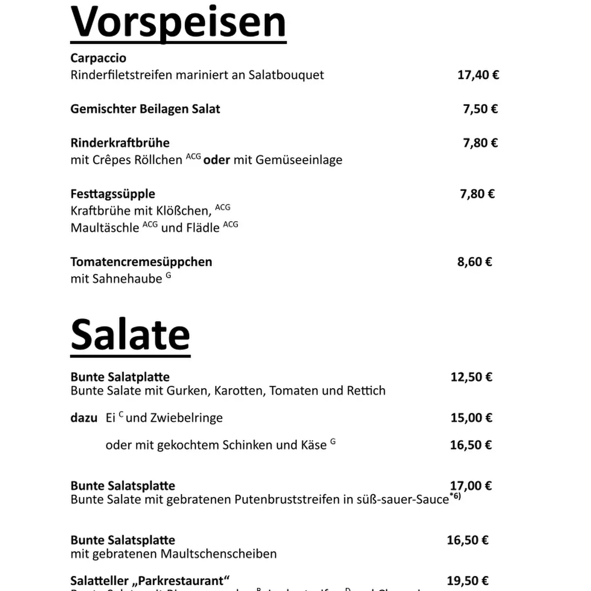Speisekarte photo 2