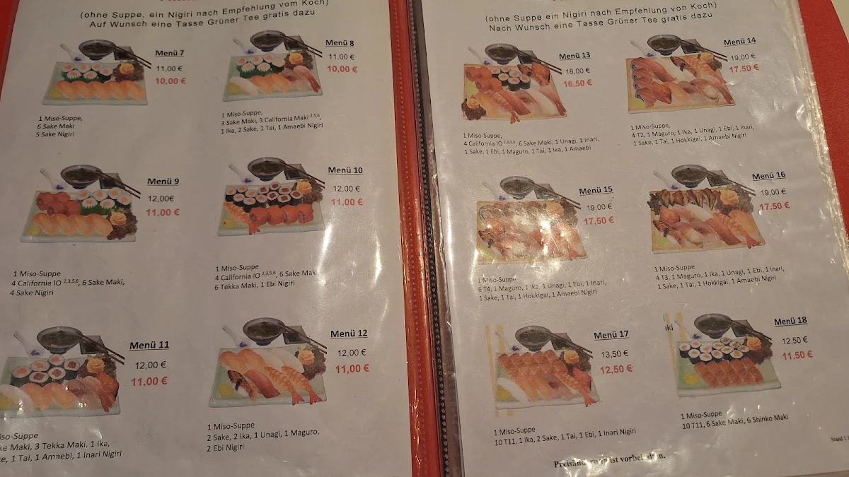 Speisekarte, Akiko Sushi Berlin
