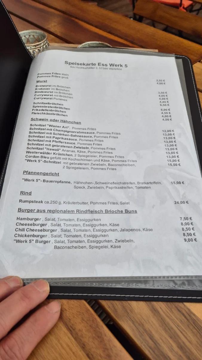 Speisekarte, EssWerk5