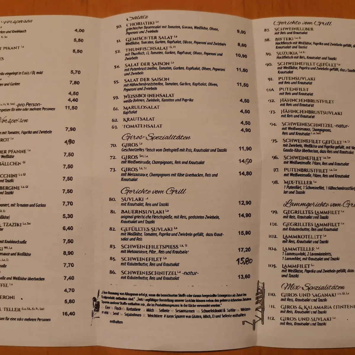 Speisekarte photo 2