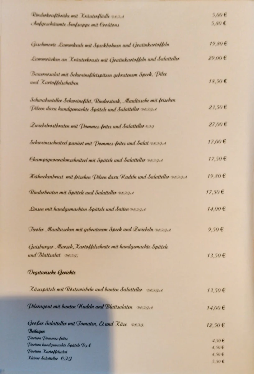 Speisekarte photo 1