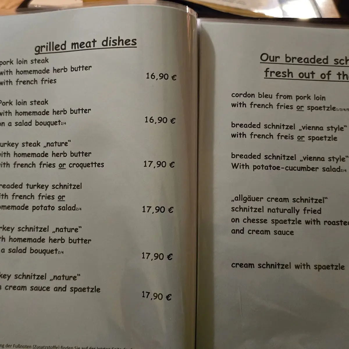 Speisekarte photo 2