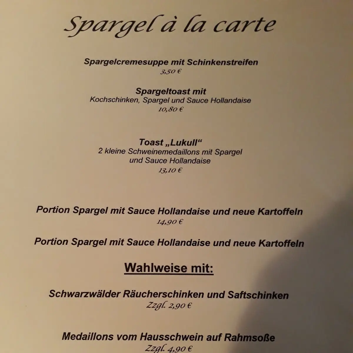 Speisekarte photo 2