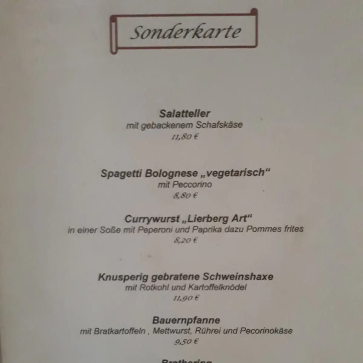 Speisekarte photo 5