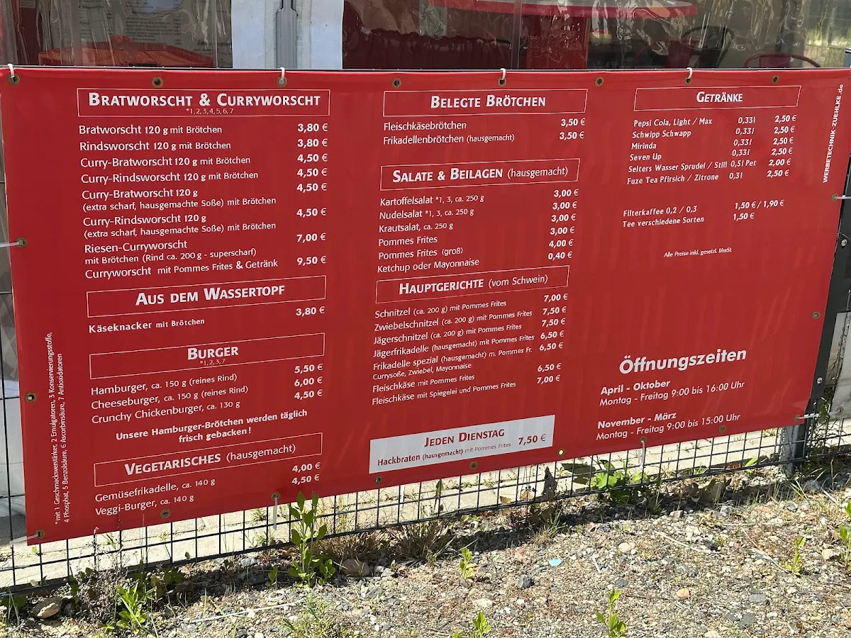 Speisekarte, Zum Hans Worscht