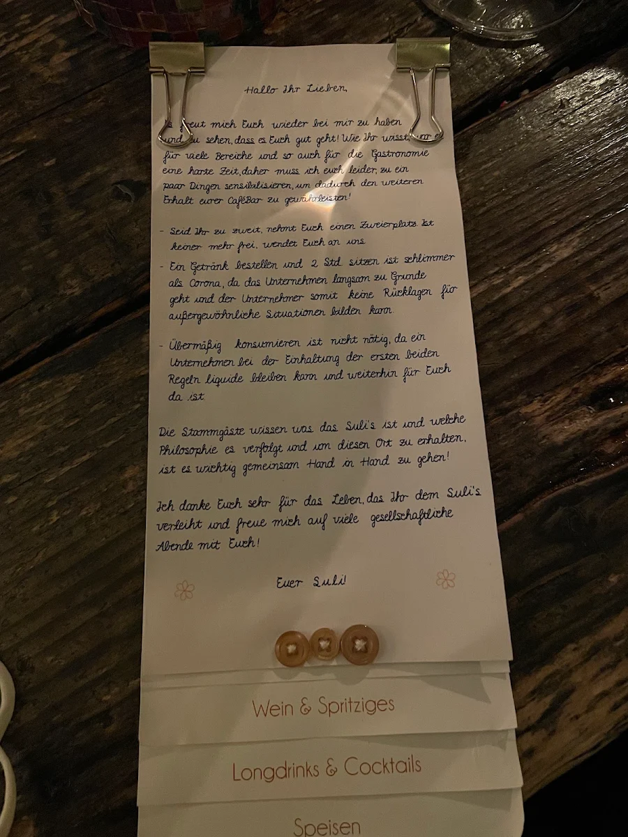 Speisekarte, Suli's