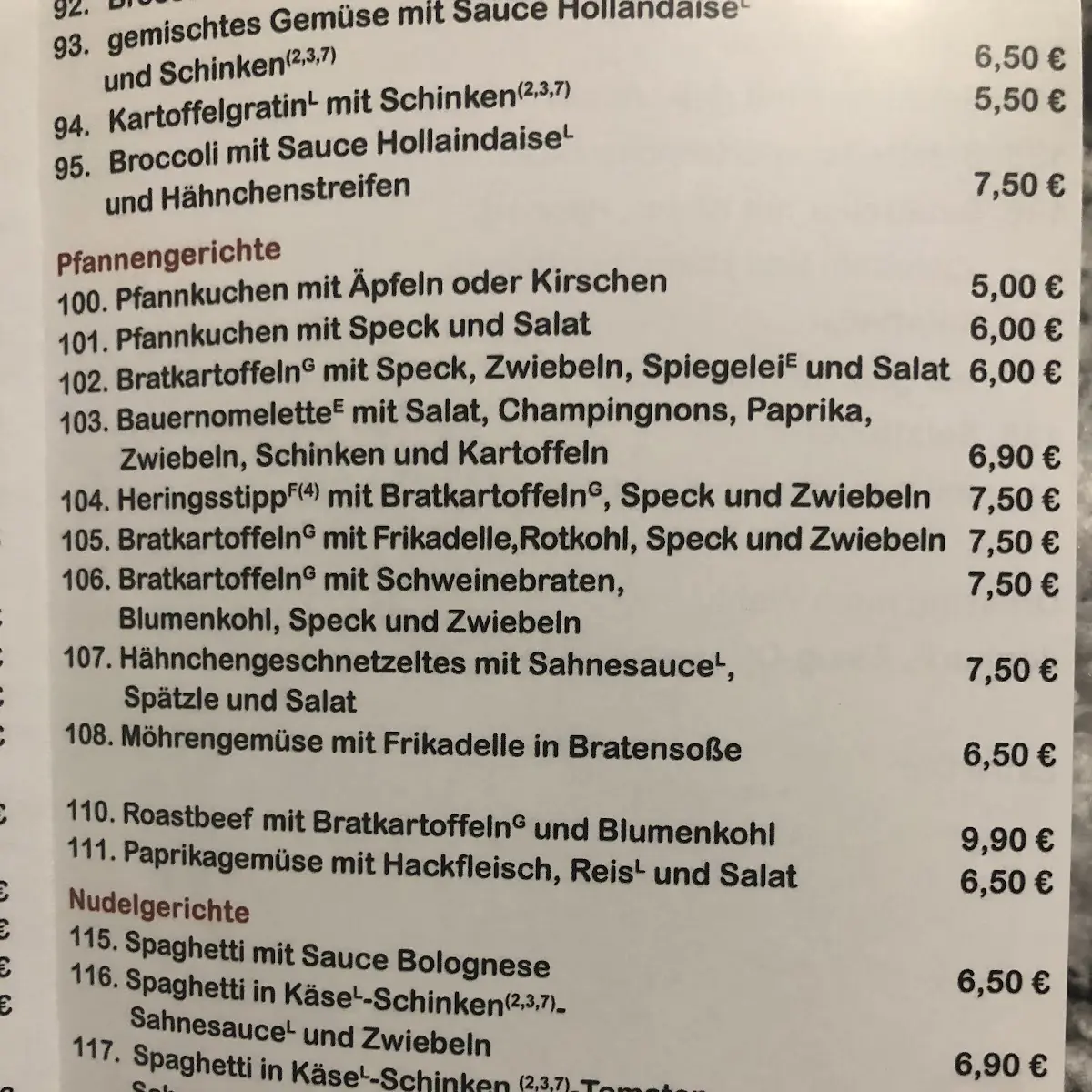 Speisekarte, Baguetterie de Provence - Mönchengladbach