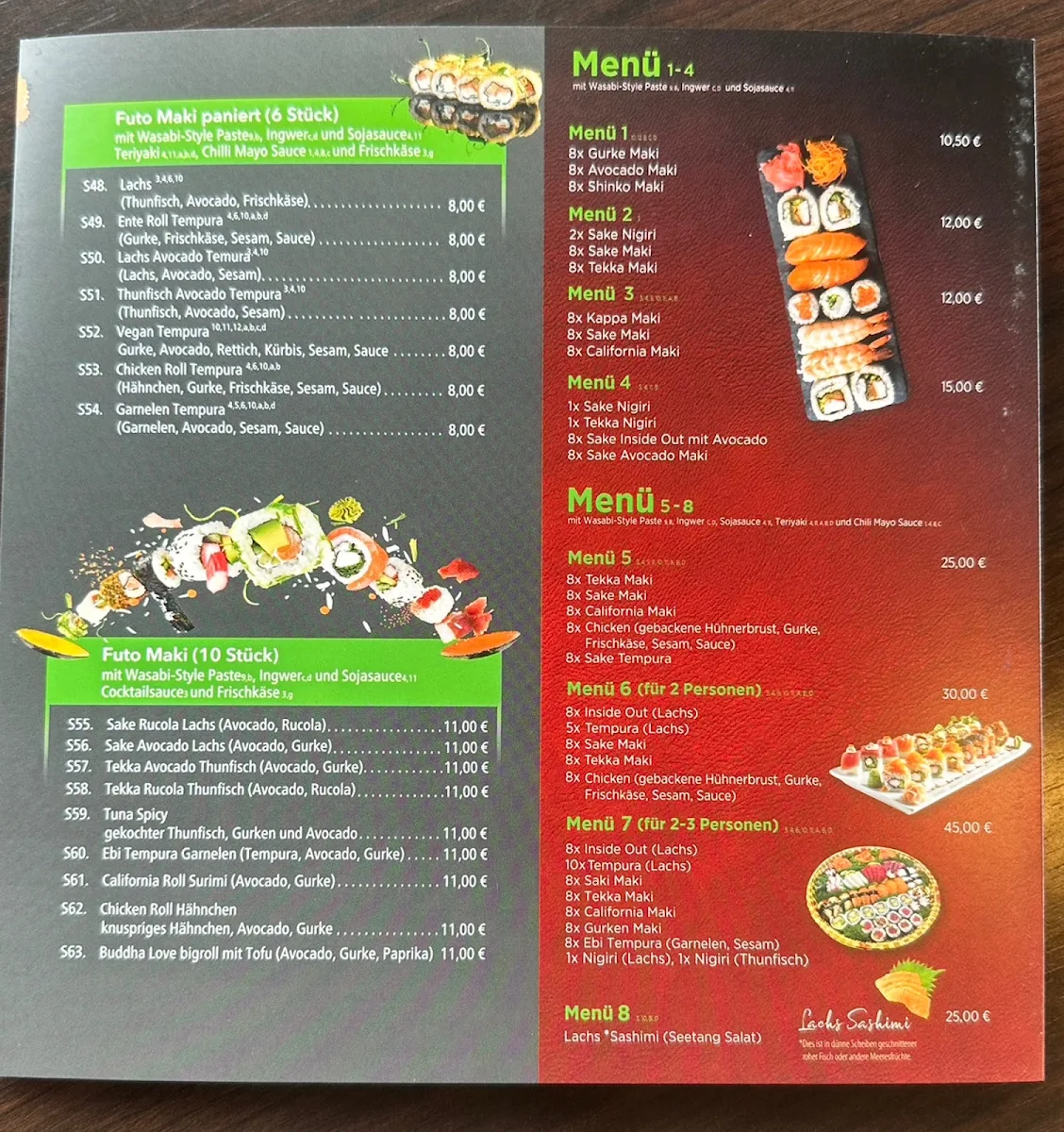 Speisekarte, Happy Wok