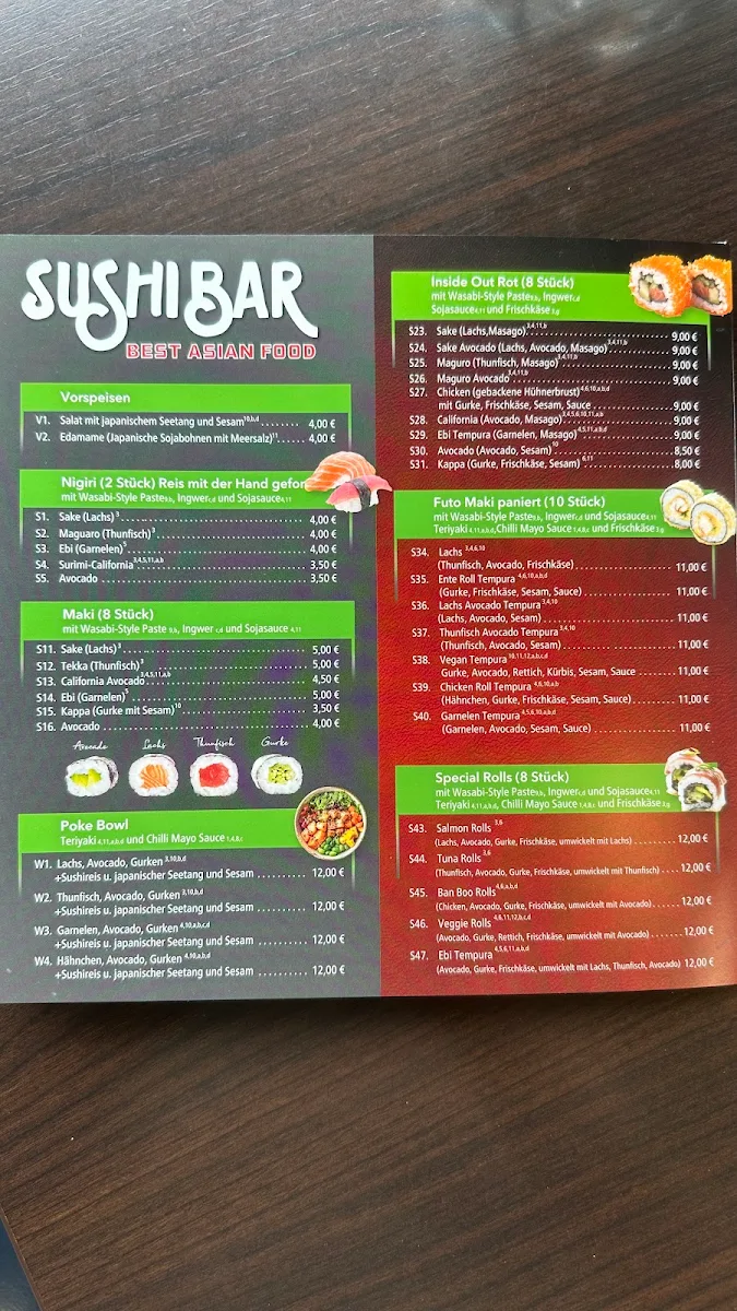 Speisekarte, Happy Wok