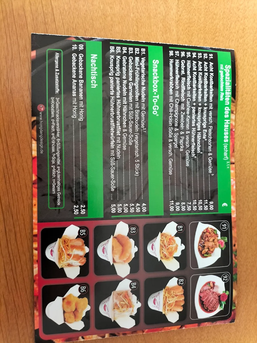 Speisekarte, Happy Wok