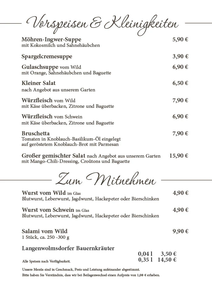 Speisekarte photo 3