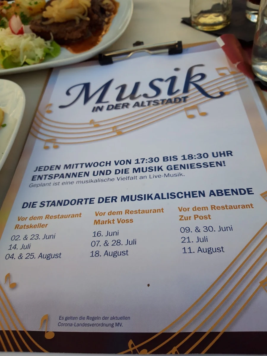 Speisekarte, Restaurant Zur Post