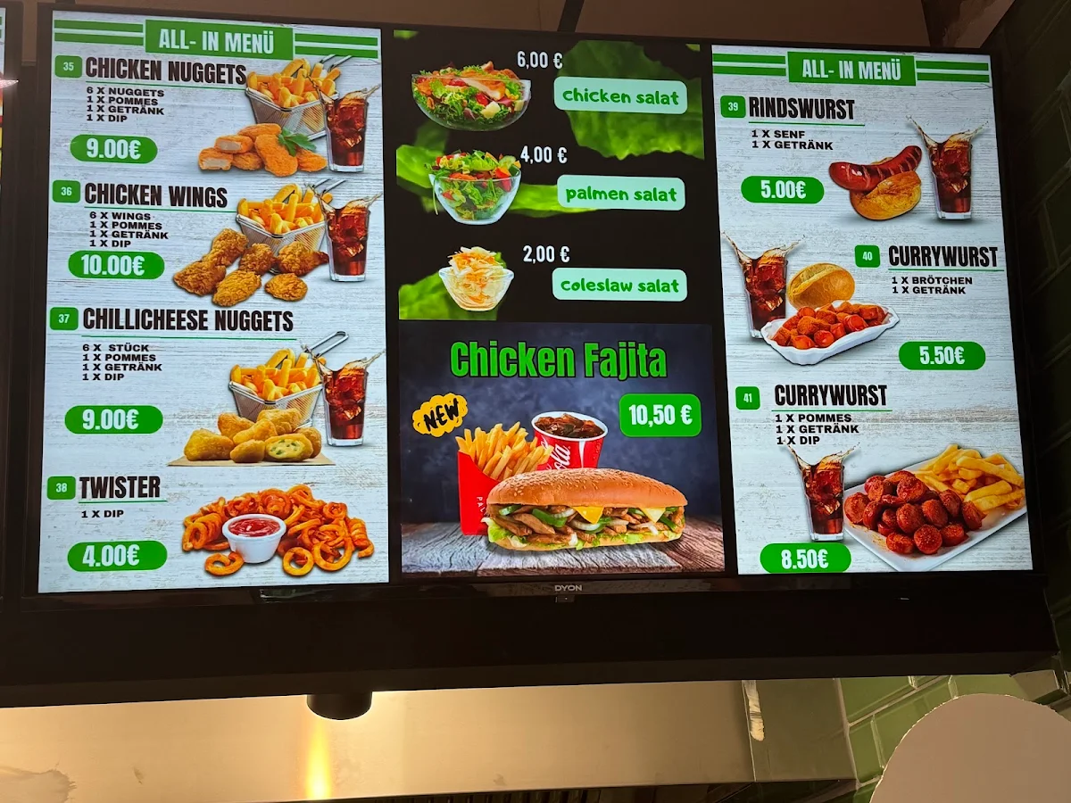 Speisekarte, Palmengrill Gießen