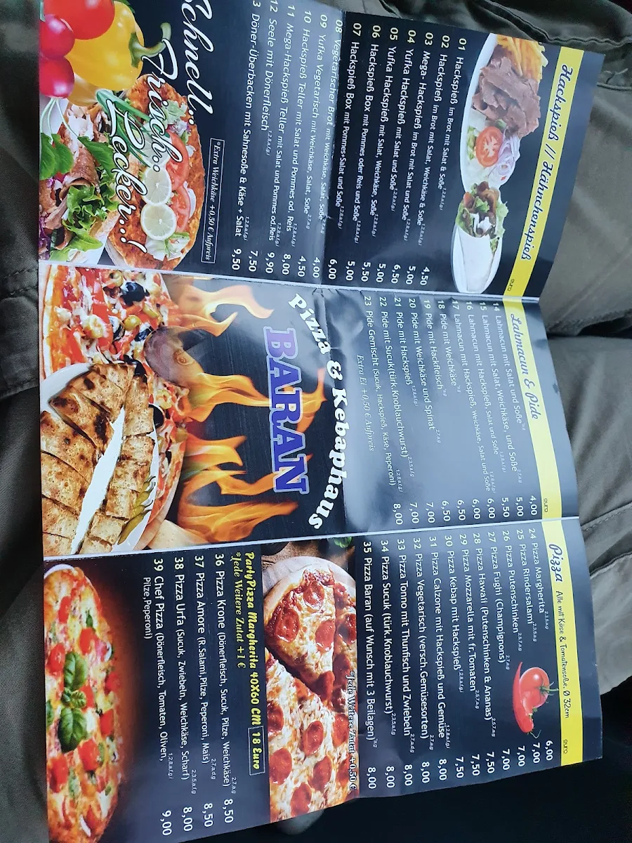 Speisekarte, Gülcan Döner Biberach