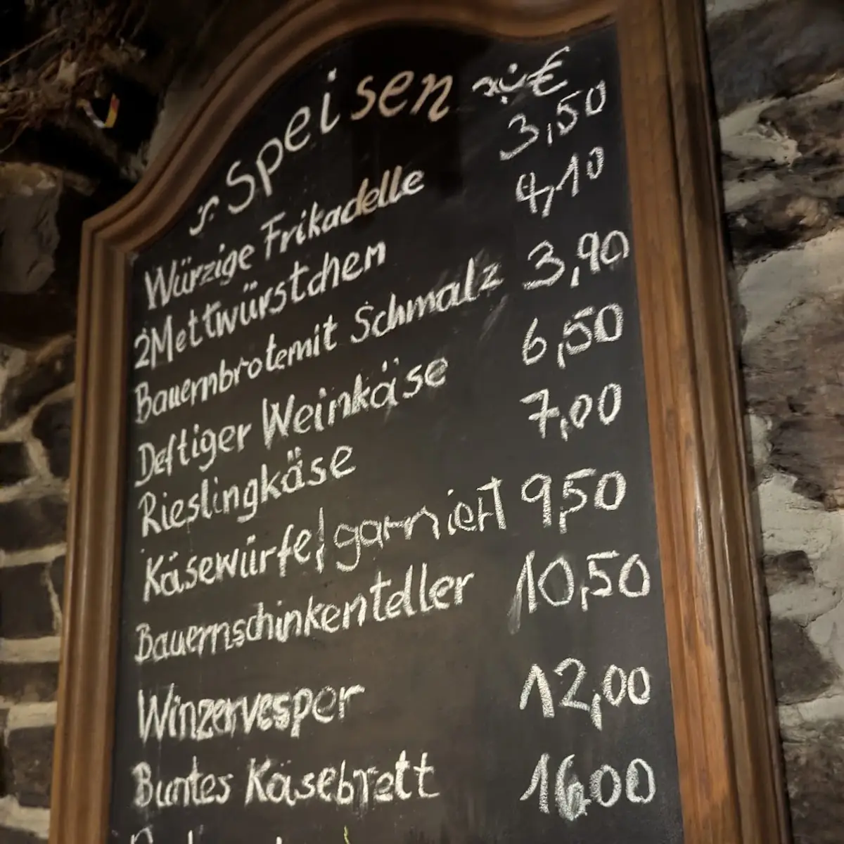 Speisekarte, Alte Gutsschänke