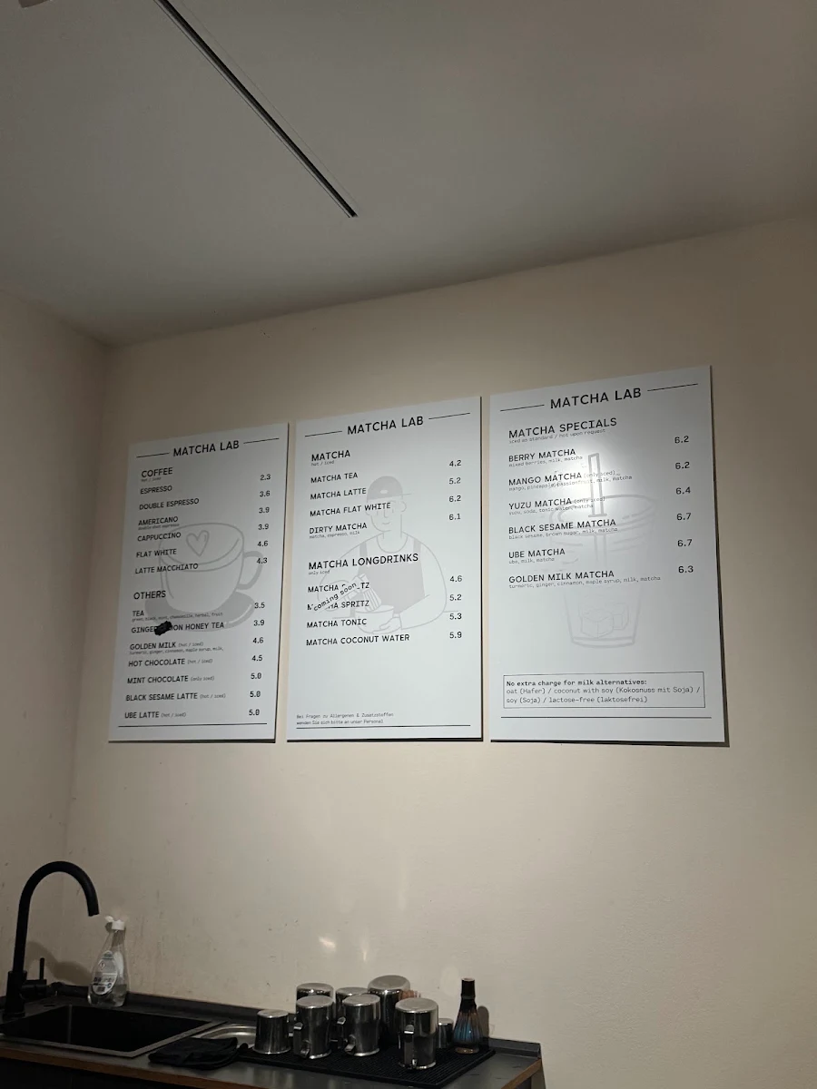 Speisekarte, Matcha Lab