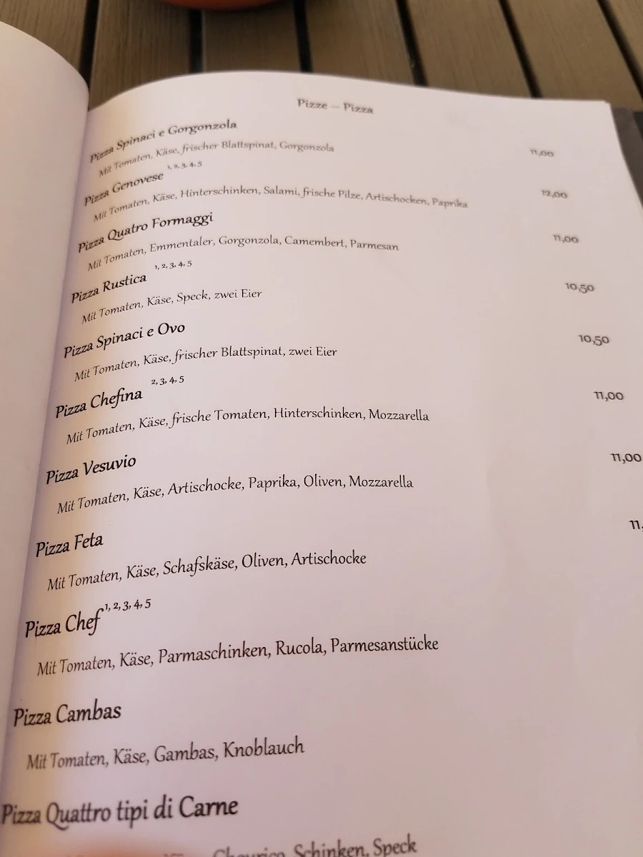 Speisekarte, Porto Pizza