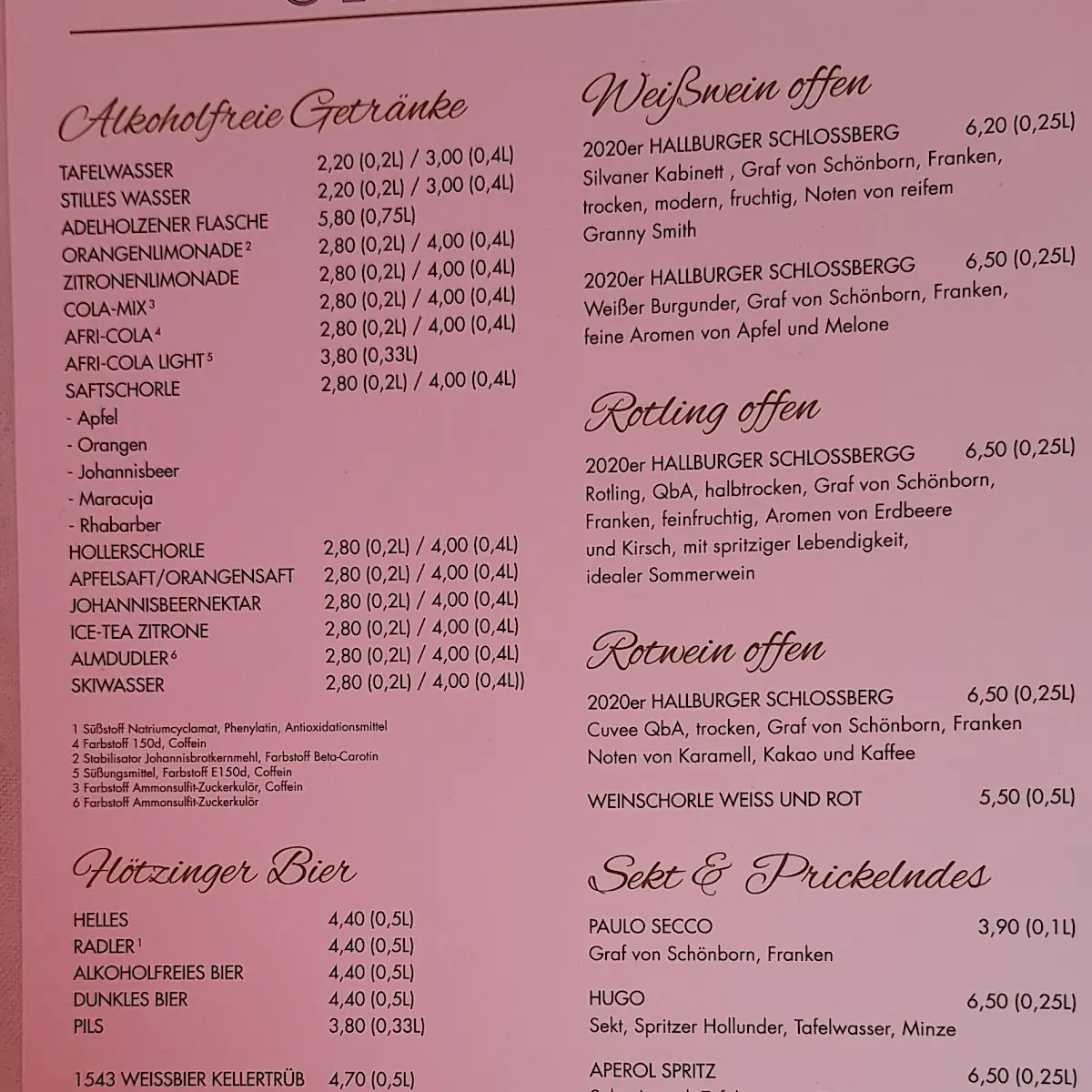 Speisekarte photo 2