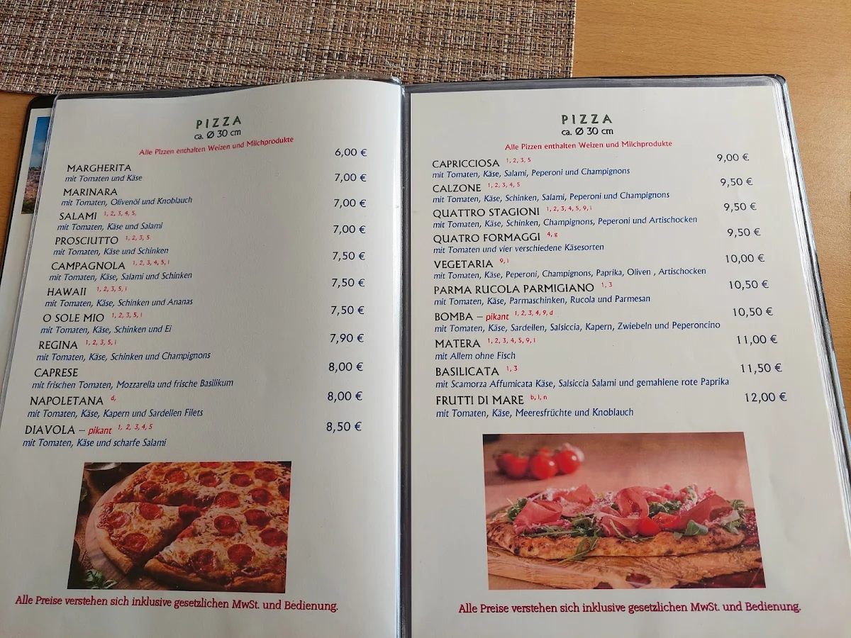 Speisekarte, Trattoria Pizzeria dalla Nonna
