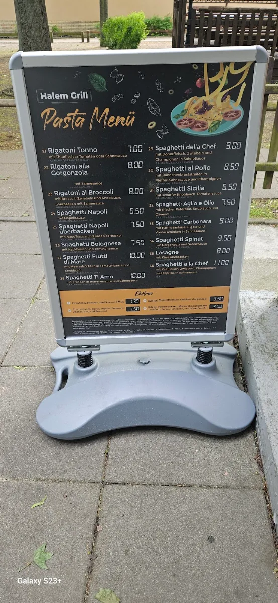 Speisekarte, Halem Grill
