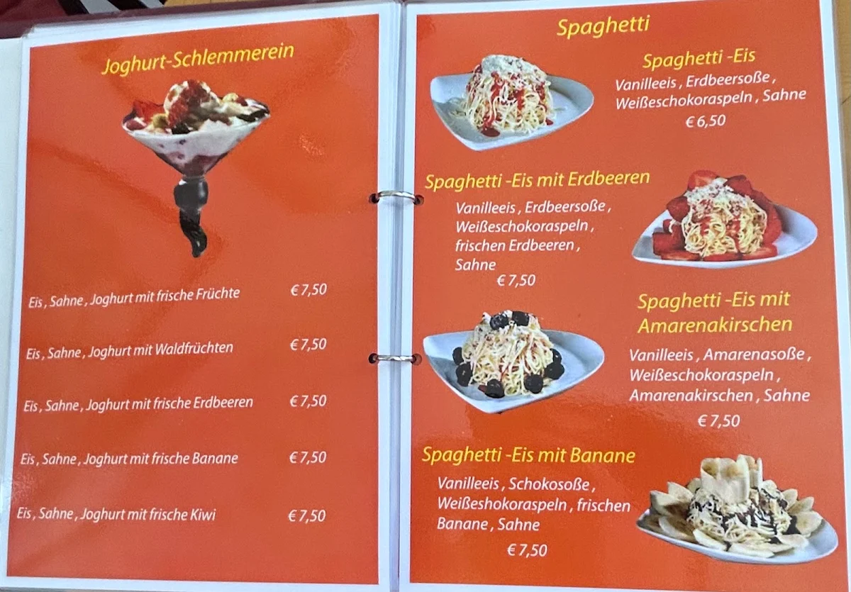 Speisekarte, Eiscafé Ciprian