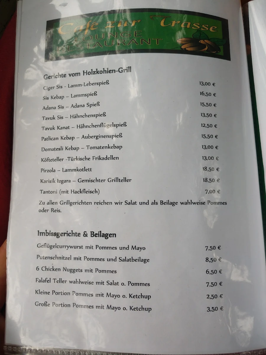 Speisekarte, Müptela Cafe Lounge
