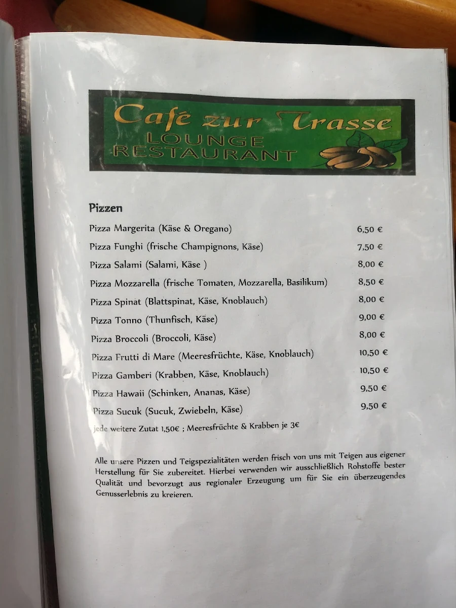 Speisekarte, Müptela Cafe Lounge