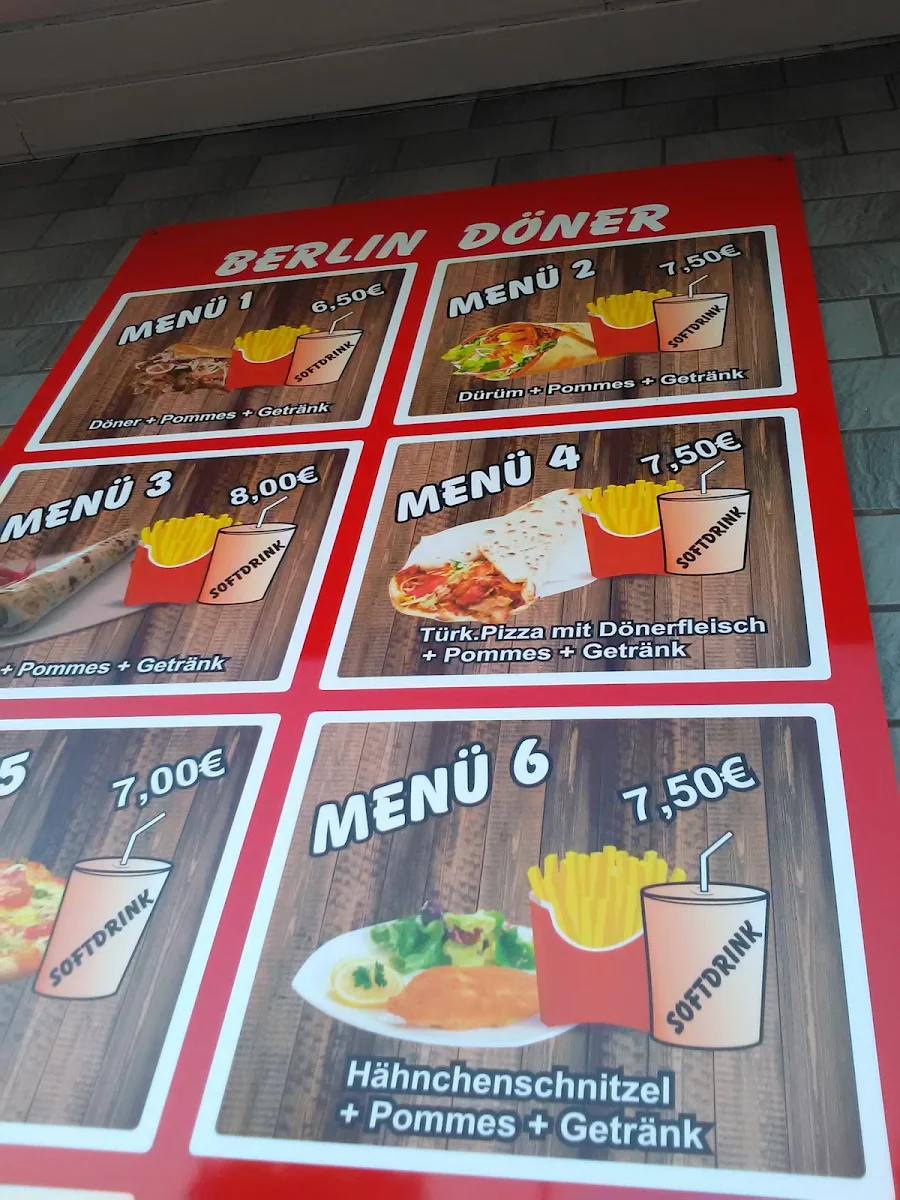 Speisekarte, Berlin Döner Garrel