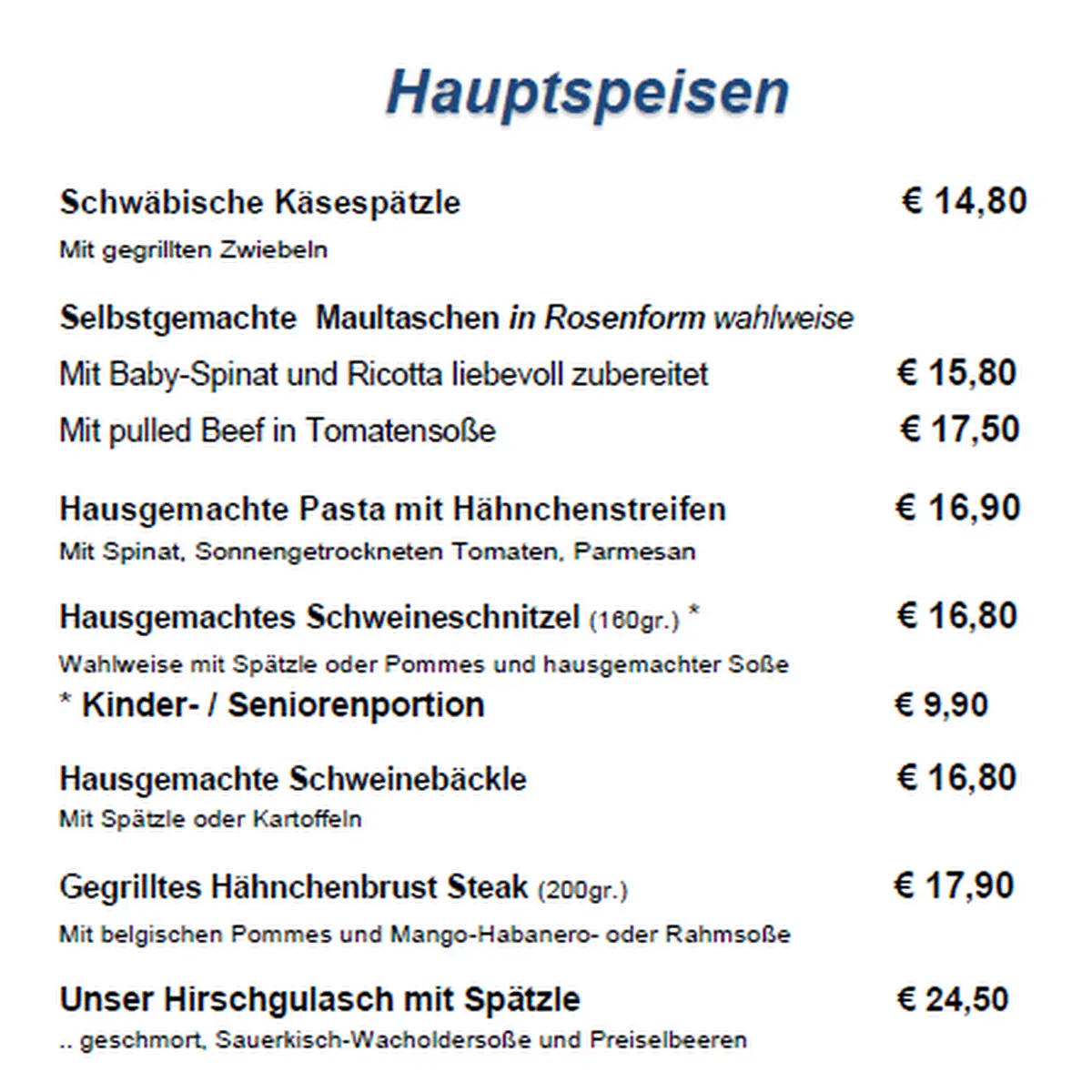 Speisekarte photo 1