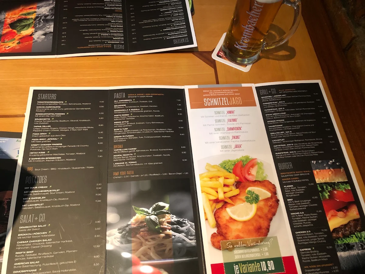 Speisekarte, FIDELIO Bistro & Restaurant