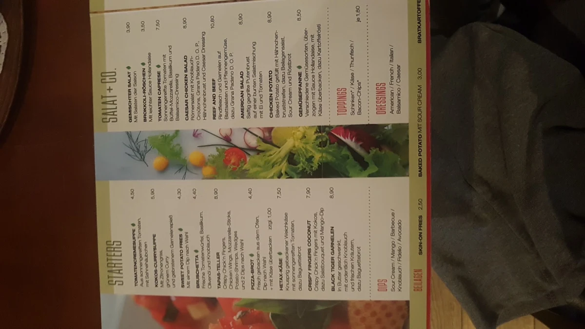 Speisekarte, FIDELIO Bistro & Restaurant