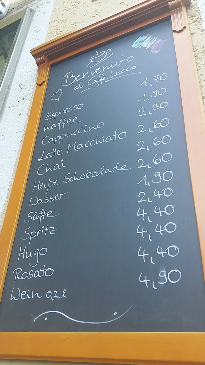 Speisekarte, Caffè Lucca