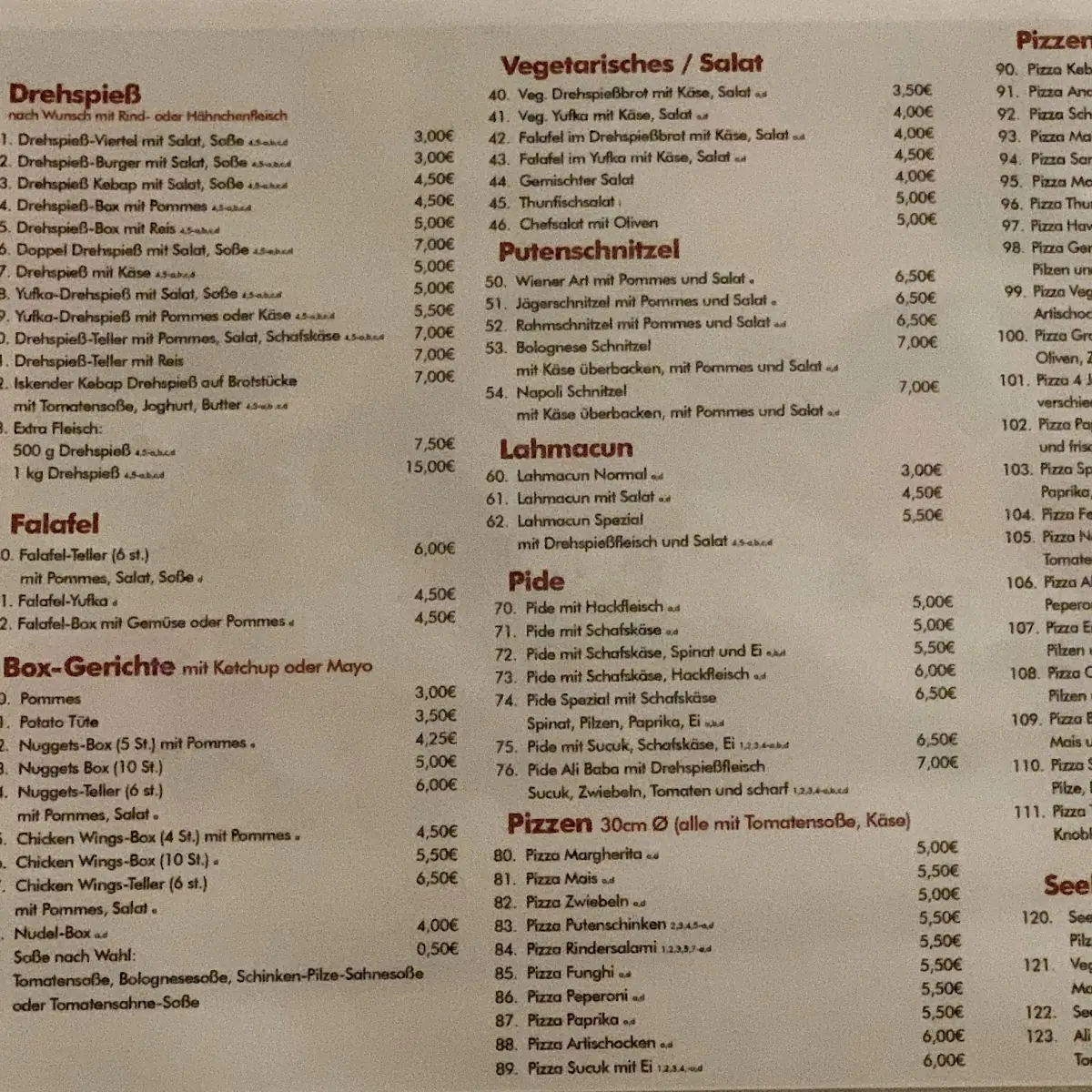 Speisekarte photo 1
