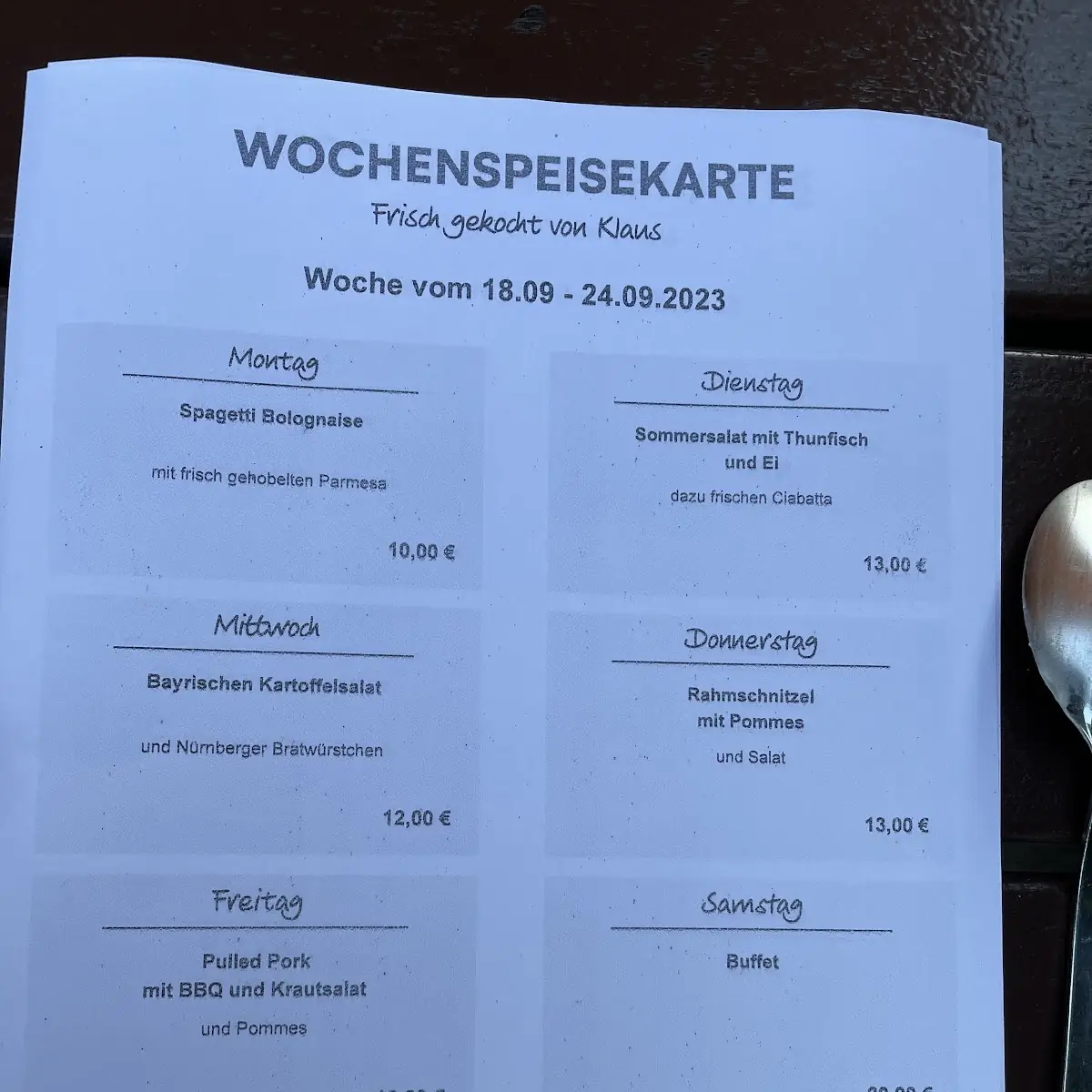 Speisekarte photo 2