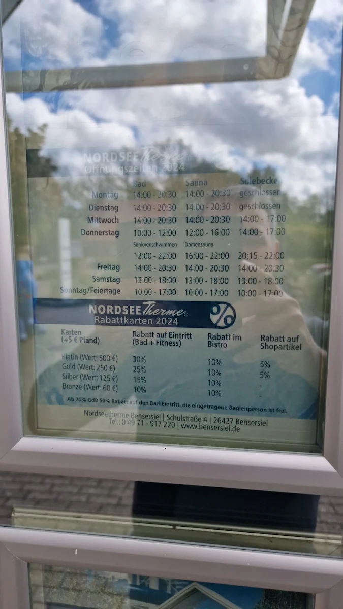 Speisekarte, Bistro Nordseetherme
