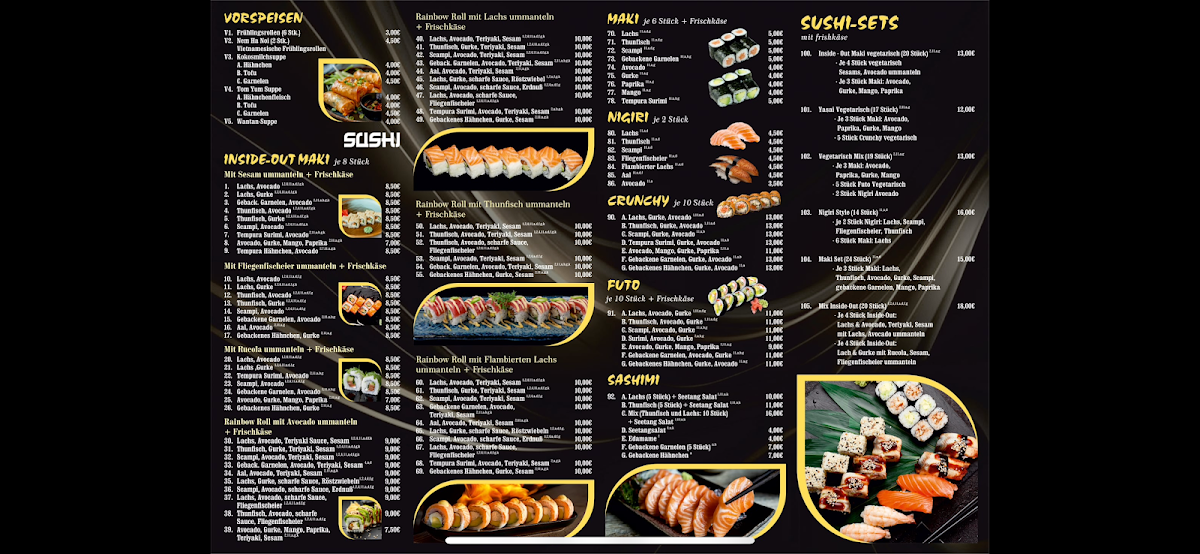 Speisekarte, Linh Asia - Thai-Viet-Sushi